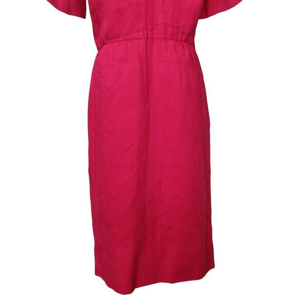 Vintage 60s Paul Parnes Pink Shirt Dress Size S M Peter Pan Collar Pockets Mod - Picture 10 of 13